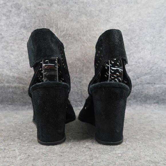 Via Spiga Shoes Womens 9 Sandal Bootie Wedge Ankle Strap Leather Open Toe Black - Picture 5 of 14